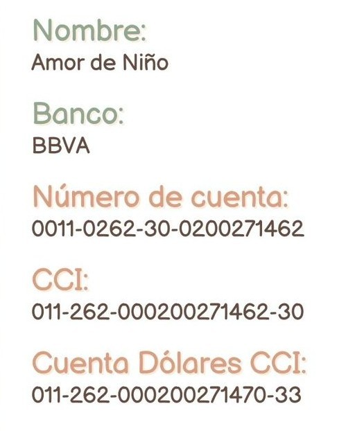 Información de Donaciones - Amor de Niño